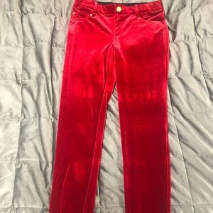 Red velvet jeggings